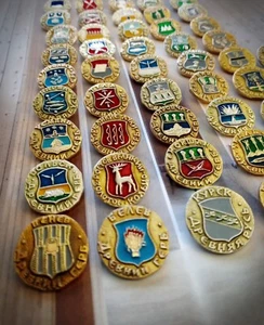 Vintage Lot of 50 USSR Russian Enamel Lapel Badge Coat of Arms Service Pins - Picture 1 of 11