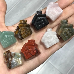 5pc Natural mix Quartz hand Carved Lovely house crystal Reiki healing 3cm - Imagen 1 de 7
