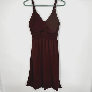 ILoveSIA Womens XL Maternity Nursing Gown House Dress Brown Stretch Knee Length - Picture 1 of 12