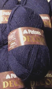 Lot of 2 (210 yds ea.) Patons Decor Wool Blend Yarn, Navy Marine, - Picture 1 of 5