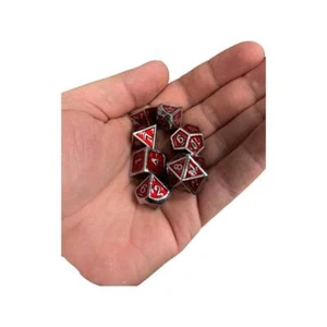 Metal Dungeons and Dragons Dice - Crimson Red - Picture 1 of 2