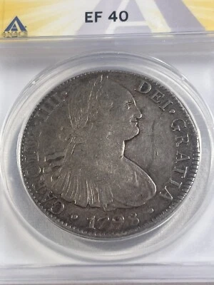 1798-Mo FM 8 Reales Large Silver Coin Graded XF 40 by ANACS - Image 1 of 4