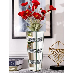 Flower Vase Crushed Diamond Mirrored Vase for Home Decor Flowers Centerpieces AU - Picture 1 of 15