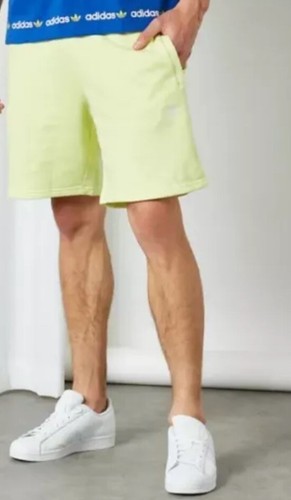 ADIDAS ORIGINALS pantaloncino trifoglio uomo taglia XXL 2XL panno spugna giallo burro