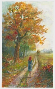 original painting 25 x 40 cm 94MА artwork oil paint impressionism landscape - Picture 1 of 2