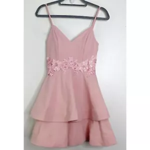 New Fashion Nova Split Reaction Sleeveless Lace Accent Dress Pink Women' Size XS - Picture 1 of 9