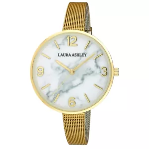 Laura Ashley Ladies Marbleized Dial Skinny Mesh Band Watch Comes in A Gift Box - Picture 1 of 11