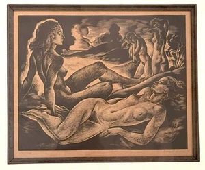 Incisione francese vintage 'Sulle rive dei sogni' Jacques Boullaire 20/200 (KuK) - Foto 1 di 7