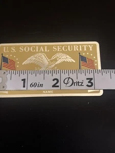 VTG Social Security Gold Metal Card Used - Picture 1 of 4