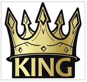 1 x Adesivo Vinile Autoadesivo Adesivo Auto Sticker Oro Corona King Tuning - Foto 1 di 6