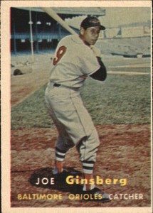 1957 Topps Baltimore Orioles Baseball Card #236 Joe Ginsberg - EX