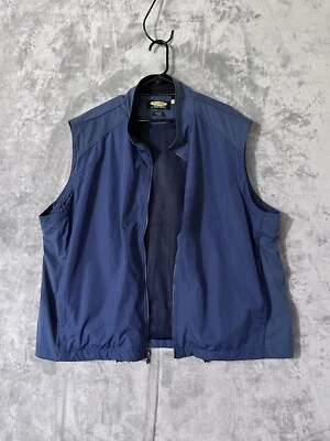 Greg Norman Mens XL Performance Wind Vest Full Zip Navy Golf - Image 1 of 4