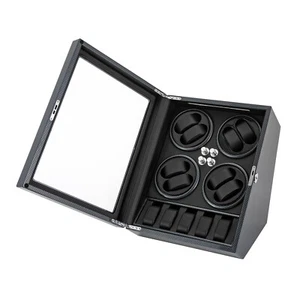 Automatic Rotation 8 Watch Winder Box w/5 Watches Display Storage Case LED Light - Picture 1 of 12