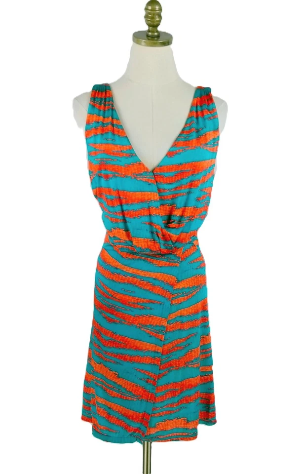 Nuevo con etiquetas Vestido Corto Vix Paula Hermanny Mármara Ava Talla S Verde Naranja Foto 1 de 4