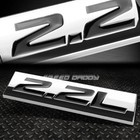 METAL EMBLEM CAR BUMPER TRUNK FENDER DECAL LOGO BADGE CHROME BLACK 2.2L 2.2 L