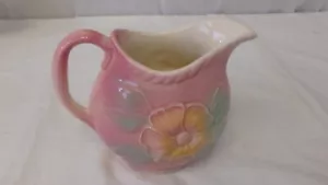 Brocca vintage HULL Pottery Sunglow rosa floreale | circa 1950 | Modello 52 24 oz ~ 5,25" - Foto 1 di 11