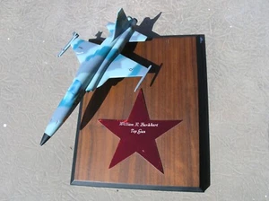 TOP GUN AWARD PLAQUE F-5E AIR FORCE DESK MODEL Named Display Jet Northrop  NORAD - Picture 1 of 7