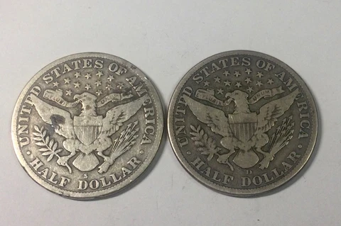 1912S & 1912D  Half Dollar Silver Coins Decent Grade Lot of Two Different Cover