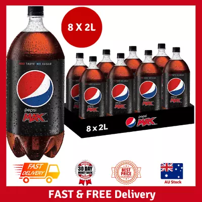 Pepsi Max Cola Soft Drink, 8 X 2L FREE DELIVERY AND FAST SHIPPING NEW AU • 29.99$