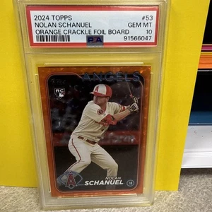 Tablero de papel aluminio agrietado naranja Topps Nolan Schanuel 2024 PSA 10 - Imagen 1 de 2