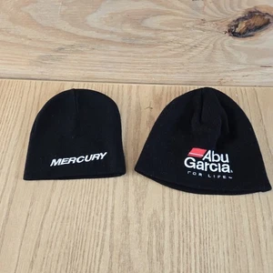 Abu Garcia & Mercury Motors Beanie Knit Hat Nwot Black Lot Of 2 - Picture 1 of 3