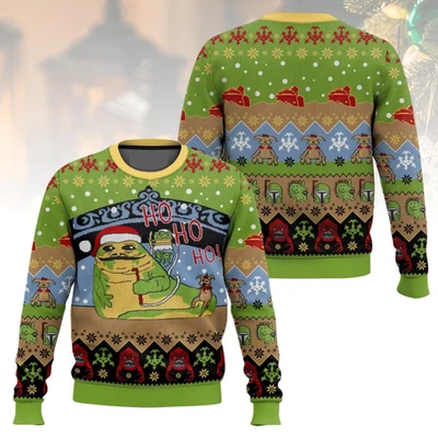 Star Wars Christmas Ugly Sweater, Jabba The Hutt Holiday Sweater Movie Christmas - Image 1 of 3