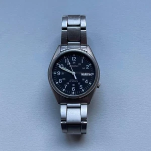 Reloj Automático Seiko 7s26 3060 Esfera Negra Correa Acero Inoxidable Clásico - Imagen 1 de 6