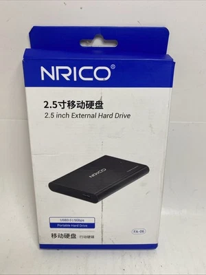 NRICO 500gb Portable External Hard Drive USB 3.0 2.5" Black - Image 1 of 4