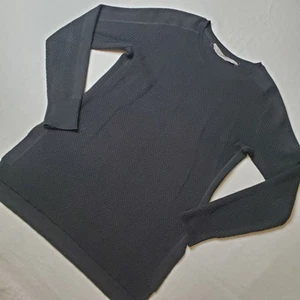 Athleta Women's Size XS Thermal Honeycomb Sweater Black 870515 - Picture 1 of 7