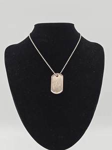 Tiffany & Co. Dog Tag Necklace Pendant Sterling Silver Engraved (CGW) - Picture 1 of 7