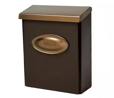Designer Venetian Bronze with Brushed Brass, Medium, Steel Mailbox ITEM-371 - Image 1 of 4