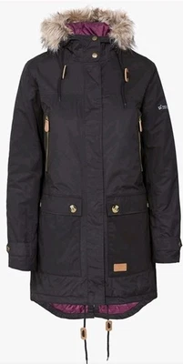 Trespass Womens Waterproof Coat jacket with Hood Winter parka Size Large Black  - Image 1 of 4