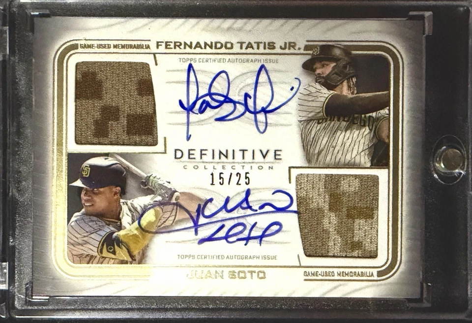 2024 Topps Definitivo Juan Soto Fernando Tatis Jr Auto Reliquia/25 Padres #DAR-TJS Foto 1 de 2