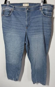 Abercrombie & Fitch Damen The Mom High Rise Jeans Gr. 20 kurz helle Waschung Ankle - Bild 1 von 11