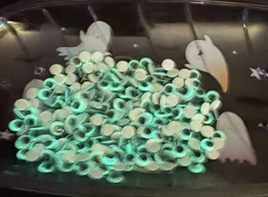 8mm SIZE GLOW IN THE DARK STICK ON GOOGLY EYES PK 50 - Picture 1 of 1