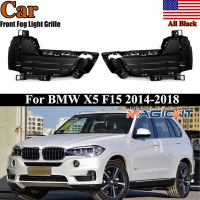 Front Bumper Grille For 2014-2018 BMW X5 F15 Fog Light Lamp Grille Left+Right Foto 1 de 4