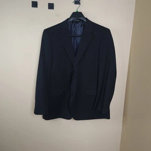 Pierre Cardin Black Pinstripe Wool Blend Two Button Blazer Size 48R - Picture 1 of 11