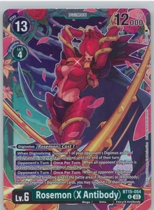 Digimon TCG Rosemon (X Anticuerpo) BT15-054 R Lámina Exceder Apocalipsis Casi Nuevo - Imagen 1 de 2