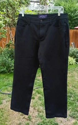 Pantalones NYDJ para mujer talla 10 negros Rayón levantamiento pliegue tobillo recto pantalón de negocios Foto 1 de 4