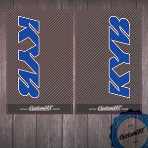 KYB Grafica Forcella Superiore in Carbonio - Adesivi Blu Honda CRF Decalcomanie - Foto 1 di 1