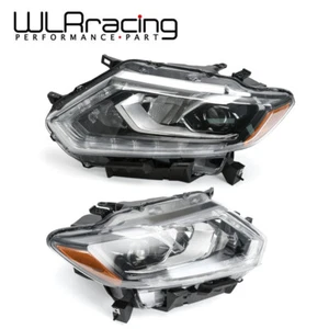 LED Headlamps For 2014-2016 Nissan Rogue Driver Passenger Side Housing Black - Picture 1 of 12