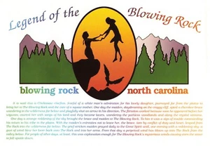 Legend of the Blowing Rock North Carolina Johns River Gorge NC Vintage Postkarte  - Bild 1 von 2
