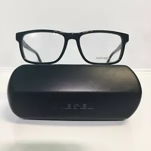 NIB Diesel 5357 001 Shiny Black Rectangle Plastic Unisex Eyeglasses 55mm - Picture 1 of 6