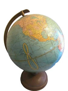 VINTAGE CRAM'S UNIVERSAL TERRESTRIAL 12 INCH GLOBE U.S.S.R Metal Base Rotating - Picture 1 of 11