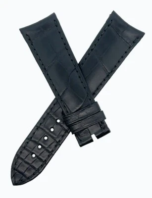 Correa de reloj de cuero de cocodrilo negro Piaget 22 mm x 19 mm FXC Foto 1 de 3
