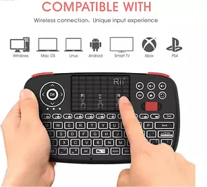 Rii I4 Bluetooth Dual connection Mode Wireless Mini Media Keyboard Touchpad BNIB - Picture 1 of 10