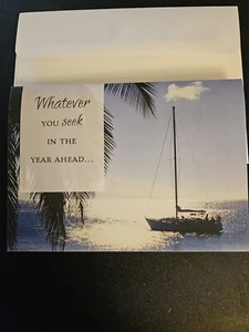 Birthday Wishes - Nautical Sailboat Greeting Card with Envelope - Picture 1 of 2