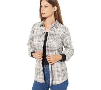 Camisa Chaqueta Masilla Denim & Co Estampada Ligera Polar Frontal A Presión Elige Talla Foto 1 de 2