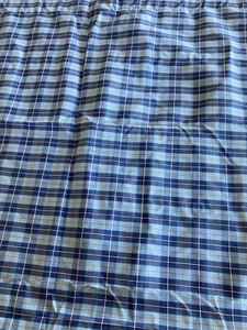Vintage Fabric 110 cm x 120 cm Cotton Poly Blend Blue Check Tartan - Picture 1 of 3