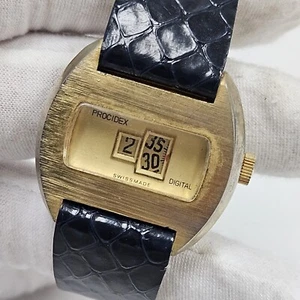Rare Vintage Procidex Jump Hour Watch Wristwatch Works - Picture 1 of 10